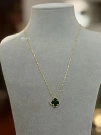 Yeşil Yonca Mini Boy Gold Kolye