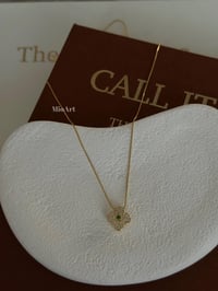 Yonca Taşlı Gold Kolye