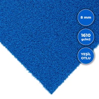8mm Kıvırcık Mavi Çim Halı 1610 gr