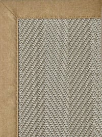 Bordürlü Sisal Halı - İnce Düğüm Beyaz
