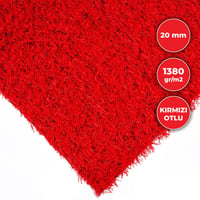 Kırmızı Çim Halı 20mm Luxury 1380 gr