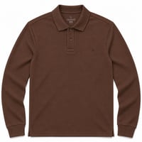 RANUD Erkek Basic Comfort Uzun Kollu Polo Tişört %100 Pamuk