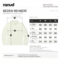 RANUD Erkek Basic Comfort Uzun Kollu Polo Tişört %100 Pamuk