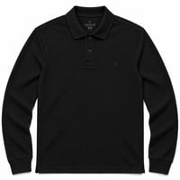 RANUD Erkek Basic Comfort Uzun Kollu Polo Tişört %100 Pamuk
