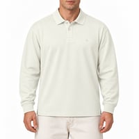 RANUD Erkek Basic Comfort Uzun Kollu Polo Tişört %100 Pamuk
