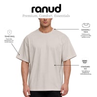 RANUD Erkek Oversize Tişört - %100 Pamuk, OEKO-TEX Sertifikalı