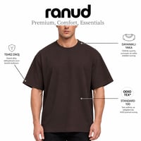 RANUD Erkek Oversize Tişört - %100 Pamuk, OEKO-TEX Sertifikalı