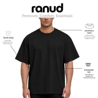 RANUD Erkek Oversize Tişört - %100 Pamuk, OEKO-TEX Sertifikalı