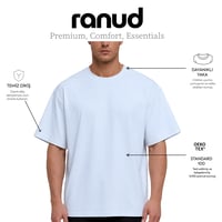 RANUD Erkek Oversize Tişört - %100 Pamuk, OEKO-TEX Sertifikalı