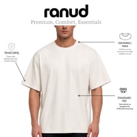 RANUD Erkek Oversize Tişört - %100 Pamuk, OEKO-TEX Sertifikalı
