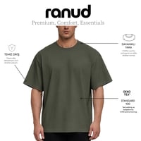 RANUD Erkek Oversize Tişört - %100 Pamuk, OEKO-TEX Sertifikalı