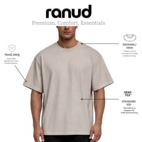 RANUD Erkek Oversize Tişört - %100 Pamuk, OEKO-TEX Sertifikalı