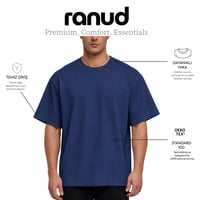 RANUD Erkek Oversize Tişört - %100 Pamuk, OEKO-TEX Sertifikalı