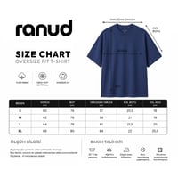 RANUD Erkek Oversize Tişört - %100 Pamuk, OEKO-TEX Sertifikalı