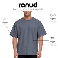 RANUD Erkek Oversize Tişört - %100 Pamuk, OEKO-TEX Sertifikalı