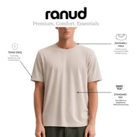 RANUD Erkek Regular Fit 2'li Tişört Paketi - %100 Pamuk, OEKO-TEX Sertifikalı