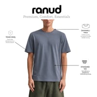RANUD Erkek Regular Fit 2'li Tişört Paketi - %100 Pamuk, OEKO-TEX Sertifikalı