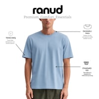 RANUD Erkek Regular Fit Tişört - %100 Pamuk, OEKO-TEX Sertifikalı