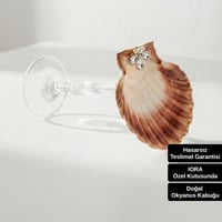 Maris Pure IV - Mor Gövdeli El Yapımı Deniz Kabuğu Kadeh