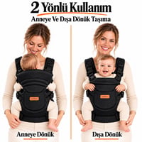 Molmini Plus Bel Destekli Ergonomik Bebek Kangurusu – 2–24 Ay Siyah
