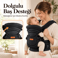 Molmini Plus Bel Destekli Ergonomik Bebek Kangurusu – 2–24 Ay Siyah
