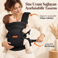 Molmini Plus Bel Destekli Ergonomik Bebek Kangurusu – 2–24 Ay Siyah