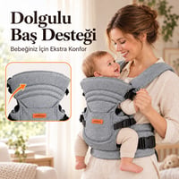 Molmini Plus Bel Destekli Ergonomik Bebek Kangurusu – 2–24 Ay Gri