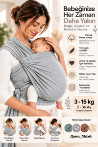 SOFT PENYE SLİNG BEBEK TAŞIMA ŞALI KANGURU (gri)