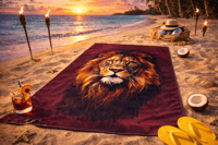 Aslan Desenli Plaj Havlusu 75×150 cm – Yumuşak Dokulu, Emici ve Hızlı Kuruyan Deniz Havlusu