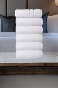 Beyaz Otel, El, Yüz, Baş Havlusu 50x100 Cm 6'lı Set Pamuklu
