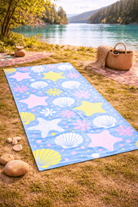 Deniz Yıldızı Desenli Premium Plaj Havlusu 75x150 cm – Hızlı Kuruyan Yumuşak Yazlık Havlu