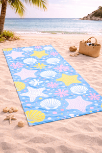 Deniz Yıldızı Desenli Premium Plaj Havlusu 75x150 cm – Hızlı Kuruyan Yumuşak Yazlık Havlu