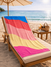 Enerjik Renk Geçişli Plaj Havlusu – Premium Yazlık Hızlı Kuruyan Deniz Havlusu 75x150 cm