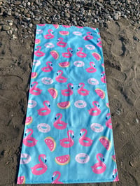 Flamingo Desenli Premium Baskılı Plaj Havlusu Pembe Yazlık Deniz Havlusu 75x150 cm