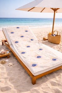 Nazar Boncuğu Desenli Premium Baskılı Plaj Havlusu 75x150 cm