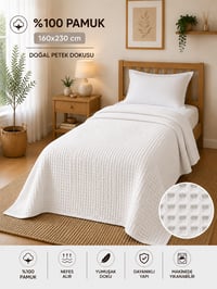 Petek Pike %100 Pamuk Tek Kişilik 160x230 cm – Yumuşak, Nefes Alan, Dört Mevsim Kullanım