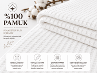 Petek Pike %100 Pamuk Tek Kişilik 160x230 cm – Yumuşak, Nefes Alan, Dört Mevsim Kullanım
