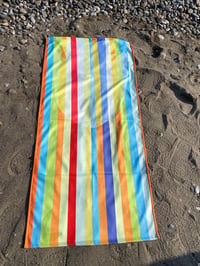 Renkli Çizgili Premium Baskılı Plaj Havlusu Çok Renkli Yazlık Deniz Havlusu 75x150 cm