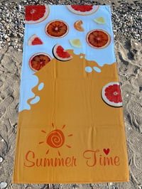 Summer Time Baskılı Plaj Havlusu – Turuncu Yazlık Deniz Havlusu 75x150 cm