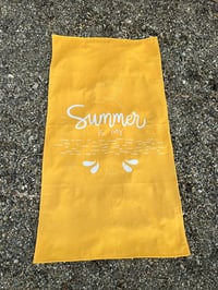 Summer Yazılı Sarı Premium Baskılı Plaj Havlusu 75x150 cm – Hızlı Kuruyan Yazlık Deniz Havlusu