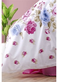 ROSE %100 PAMUK ÇİFT KİŞİLİK NEVRESİM TAKIMI BEYAZ