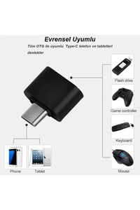Type-c To Usb 3.0 (YÜKSEK HIZLI) Veri Aktarımı Otg Çevirici Dönüştürücü Adaptör