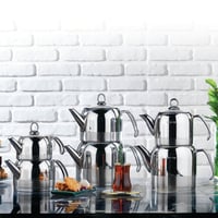 SCHAFER ÇAYDANLIK TAKIMI ADA METAL (BÜYÜK)-4 PARÇA-INOX