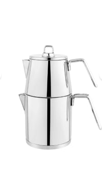 SCHAFER ÇAYDANLIK TAKIMI NAPOLİ ÇELİK 4 PARÇA-INOX (BÜYÜK BOY)