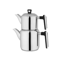 SCHAFER ÇAYDANLIK TAKIMI TEA LINE ÇELİK 4 PARÇA SİYAH