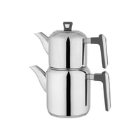 SCHAFER ÇAYDANLIK TAKIMI TEA LINE ÇELİK 4 PARÇA GRI