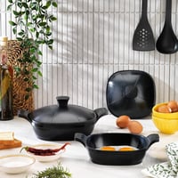 SCHAFER SAHAN SETİ FELSEN 2 Lİ SERAMİK 18CM+22CM SIYAH