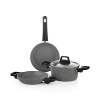 SCHAFER TENCERE 3 LÜ SET ETERNAL 18 CM SAHAN+18 CM TENCERE+18 CM TAVA-GRİ