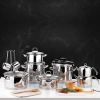 SCHAFER TENCERE ÇELİK ÇEYİZ SETİ JEWEL 18 PARÇA-İNOX