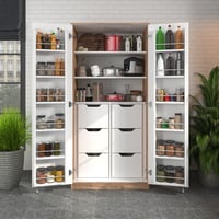 SEMBOL KD 08 İKİ KAPAKLI KİLER DOLABI 165 DERECE AÇILIR 6 ÇEKMECELİ BEYAZ